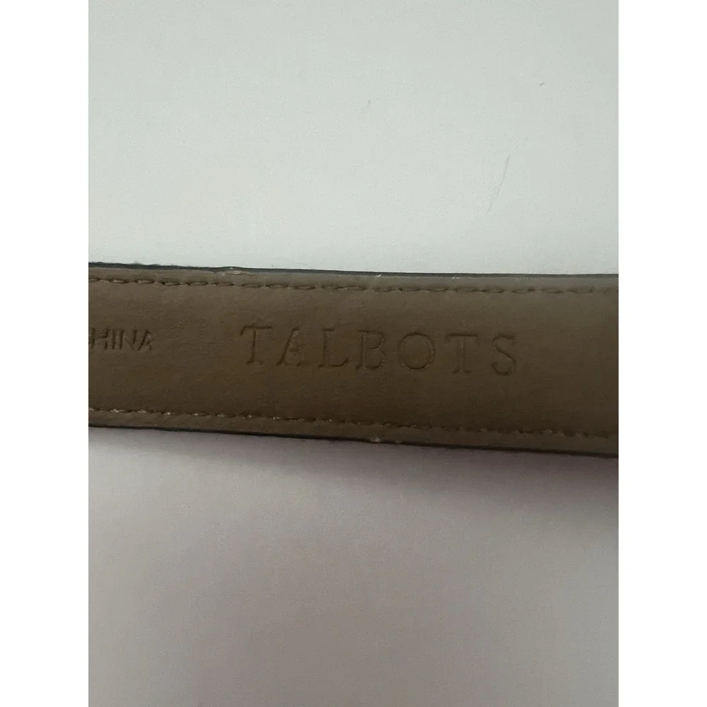 Talbots Dark Denim Blue‎ Gingham Flower Cotton Women's Belt Small